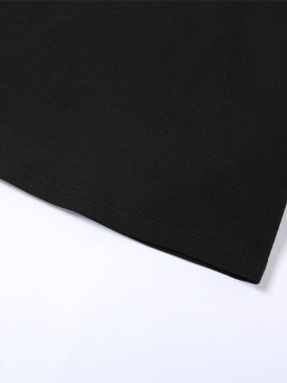 A Classy Chic Boutique black cotton-blend crop top featuring a clean hemline and soft, durable fabric.
